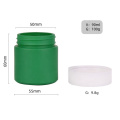 Custom 90ml 3oz straight side matte green blue painted glass storage jar container with plastic cap